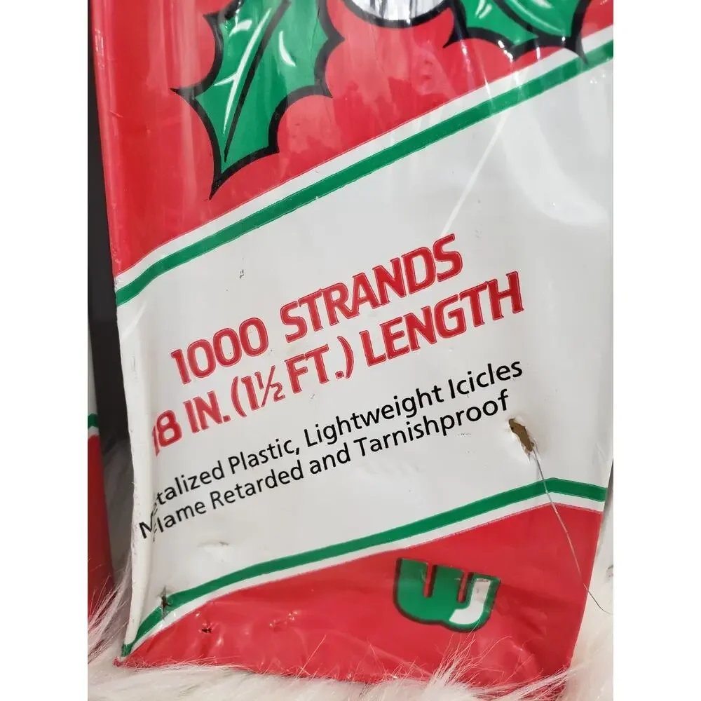 Lot 3 Union Wadding Christmas Icicles 1000 Strands 18